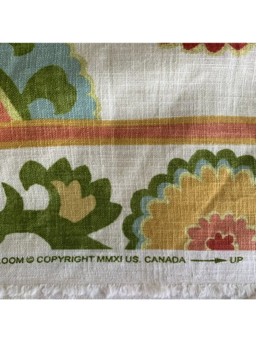 Richloom Floral Geometric Linen Blend Drapery Fabric 1 3/4 Yard 53” Width